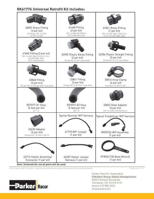 Racor RK61776 GreenMAX™ Frame Mount Universal Retrofit Kit