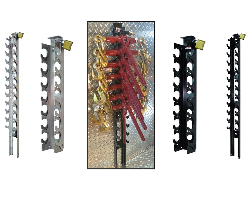 Dynaline (378) RRS-L7 Steel Locking Ratchet Rack, Holds 7 Ratchet Binders- 24"L