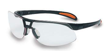 North Safety (399) S4200-H5 Honeywell Uvex Protege® Gloss Black Safety Glasses With Clear Anti-Scratch/Hard Coat Lens.