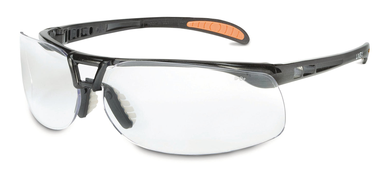 North Safety S4200HS UVEX by Honeywell S4200HS Protege Series Safety Eyewear with Black Frame, Clear Lens and Hydro Shield Anti-Fog Lens Coating