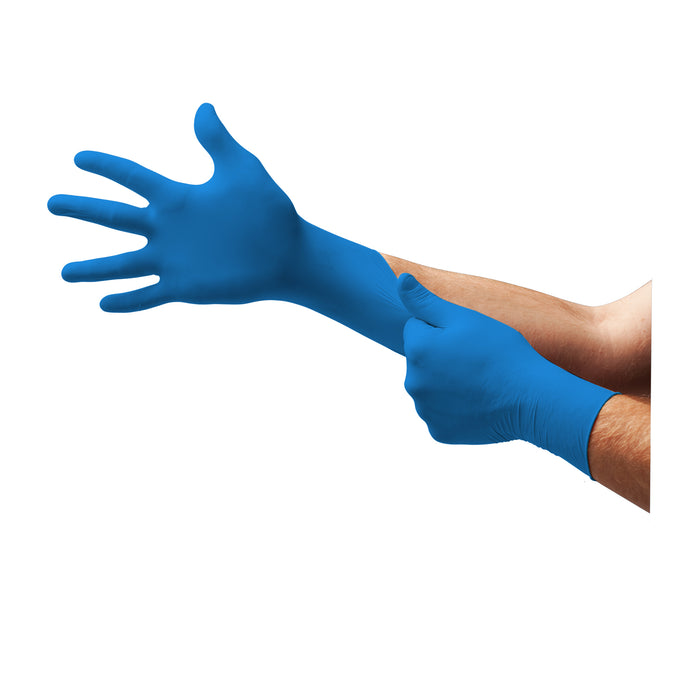 Ansell SG-375-L Sg-375-L, Blue, Latex, Non-Sterile, Ambidextrous, Fully Textured, Extended Beaded Cuff, For Single Use Only, Sz L