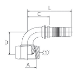 Continental Hydraulic SG-BPFX90-1212 FITTING ULTRA-CRIMP 1-PC