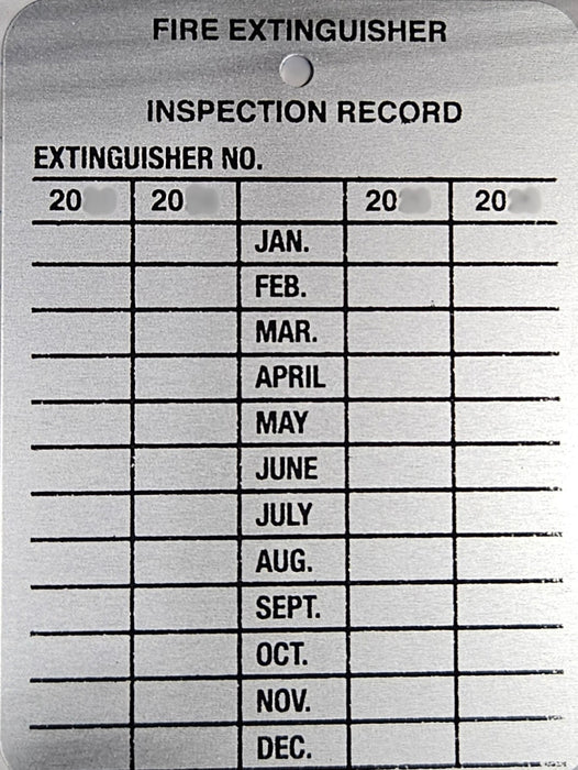 Amerex TAG-18 4 YEAR METAL INSPECTION TAG