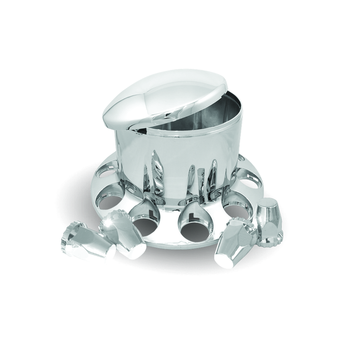 Trux Accessories (737) THUB-RP33 Axle Cover - Chrome Plastic Rear with 33mm Threaded Nuts