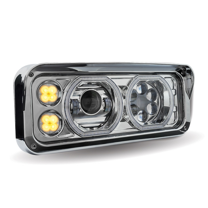 Trux Accessories (737) TLED-H121 Rectangular LED Headlight Assembly - Chrome (Passenger)