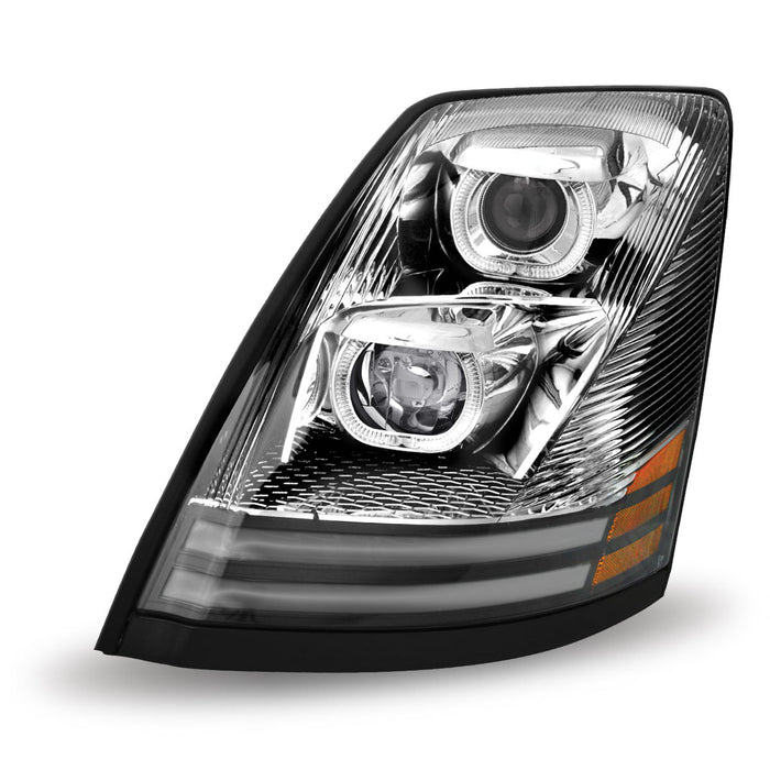 Trux Accessories TLED-H17 Volvo VNL LED Projector Headlight Assembly - Chrome (Driver Side)