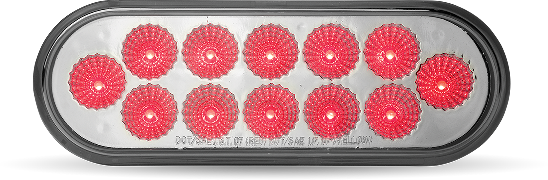 Trux Accessories TLED-OX60R Oval Dual Red/White Stop, Turn & Tail LED