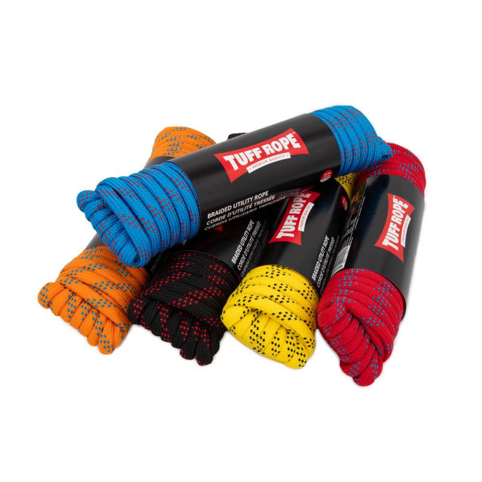 Tuff Rope (344) TR1215HSMFPHA 1/2" x 50' 32 Strand Utility Rope (12mm x 15m), Assorted Colours