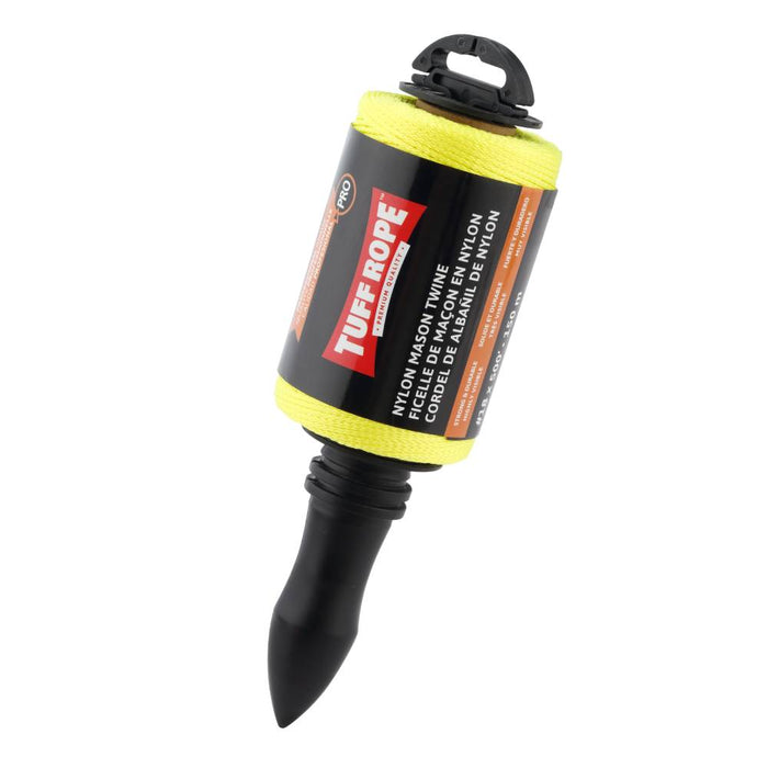 Tuff Rope (344) TR18150BMTYR No.18 x 500' Braided Nylon Mason Twine Reel Yellow (1.8mm x 150m)
