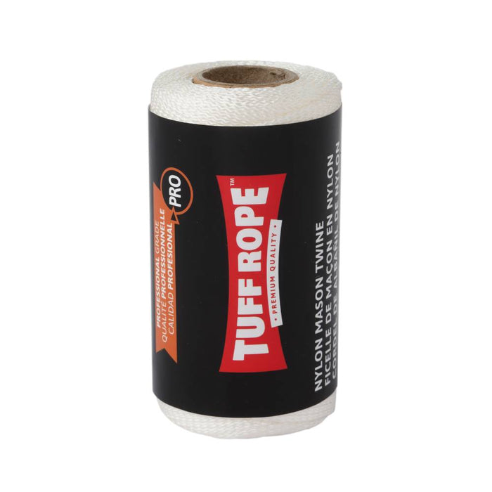 Tuff Rope (344) TR1875BMTW No.18 x 250' Braided Nylon Mason Twine White (1.8mm x 75m)