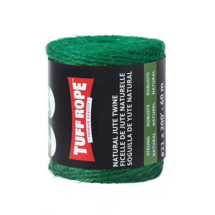 Tuff Rope TR2160TJTG-CL No.21 x 200' Twisted Jute Twine Green (1.7mm x 60m)