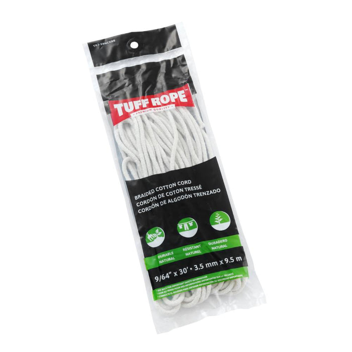 Tuff Rope (344) TR3-59NCKBB 9/64" x 30' Natural Cotton Knit Braided Rope Bag (3.5mm x 9.5m)