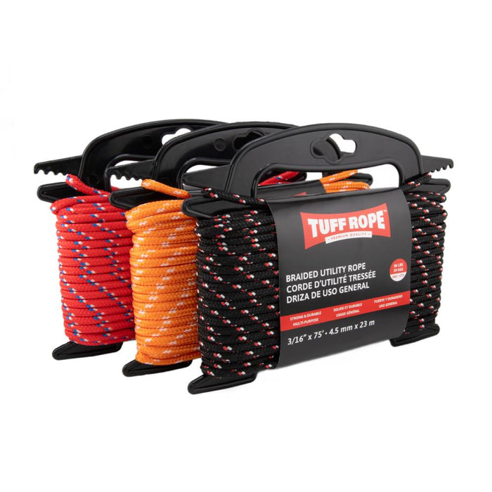 Tuff Rope TR4-523MFPWA 3/16" x 75' MFP Utility Rope (4.5mm x 23m), Assorted Colours