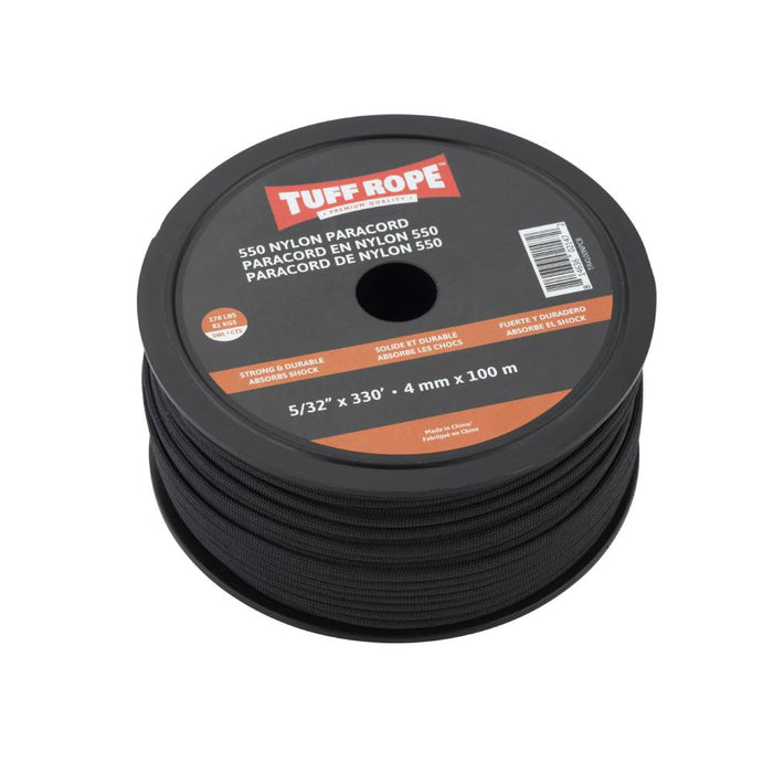 Tuff Rope (344) TR4100NPCB 5/32" x 330' Nylon Paracord Black (4mm x 100m)