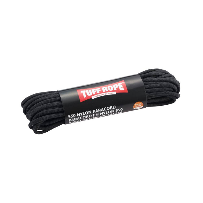 Tuff Rope (344) TR415NPCB 5/32" x 50' Nylon Paracord Black (4mm x 15m)