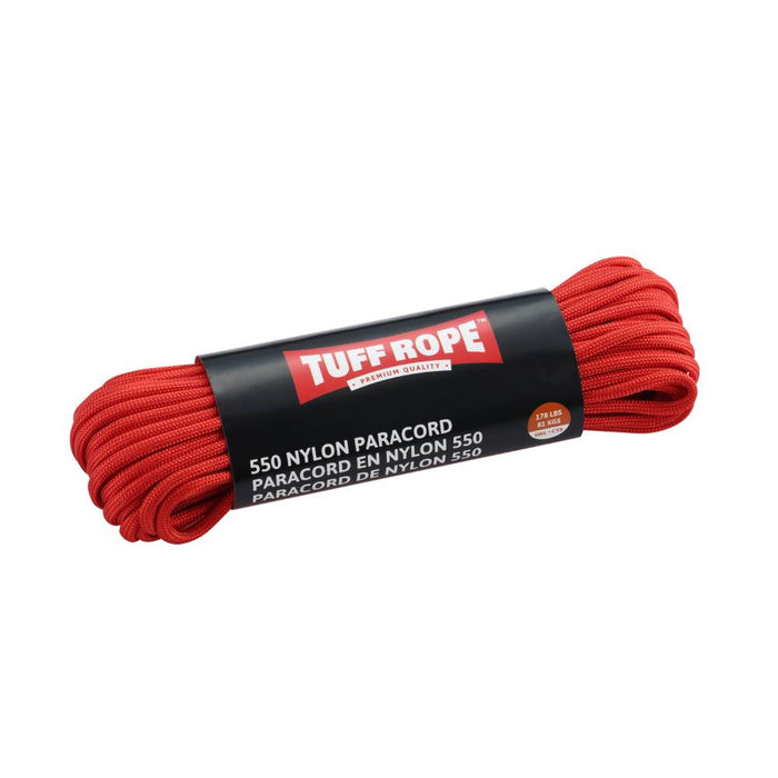 Tuff Rope (344) TR415NPCR 5/32" x 50' Nylon Paracord Red (4mm x 15m)