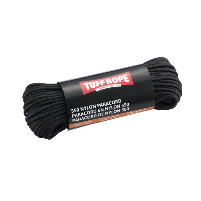 Tuff Rope (344) TR430NPCB 5/32" x 100' Nylon Paracord Black (4mm x 30m)