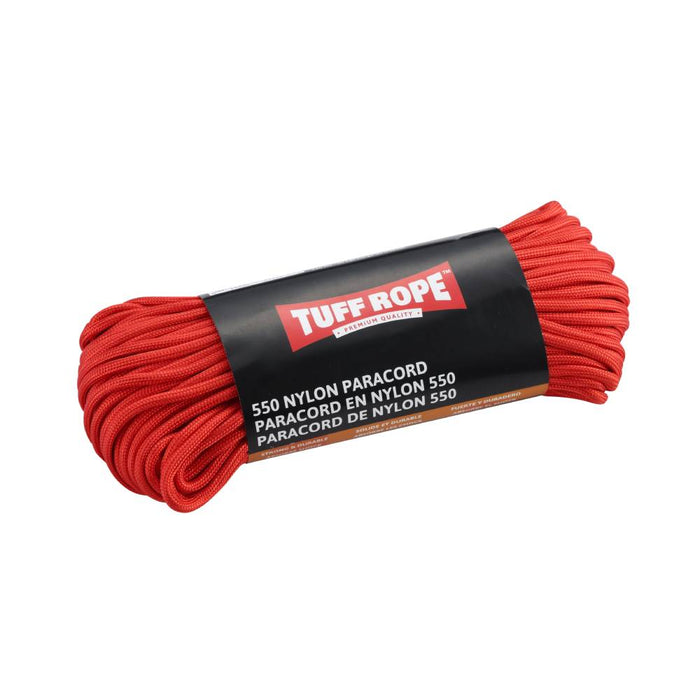 Tuff Rope (344) TR430NPCR 5/32" x 100' Nylon Paracord Red (4mm x 30m)