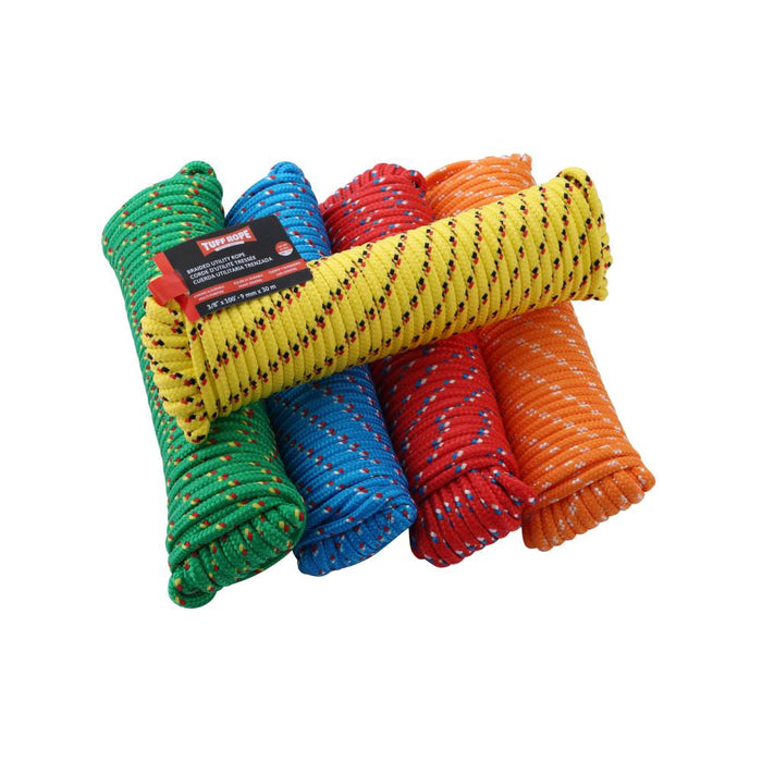 Tuff Rope (344) TR930MFPHA 3/8" x 100' MFP Utility Rope (9mm x 30m), Assorted Colours