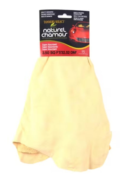 Hopkins Canada TS60T6 TANNER'S SELECT Natural Sheepskin Chamois Drying Towel - 3.5SQFT - 24" x 24"