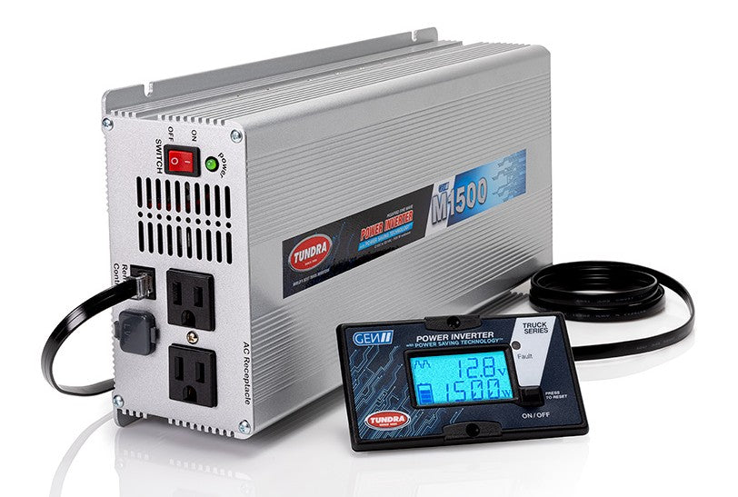 Tundra TUN112005 Model No. M1500 1500w 3000w Peak Modified Sine Wave POWER INVERTER - 12 VDC to 120 VAC