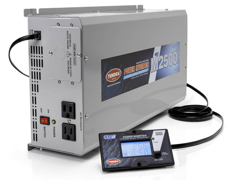 Tundra (251) TUN112007 Model No. M2500 2500w 5000w Peak Modified Sine Wave POWER INVERTER - 12 VDC to 120 VAC