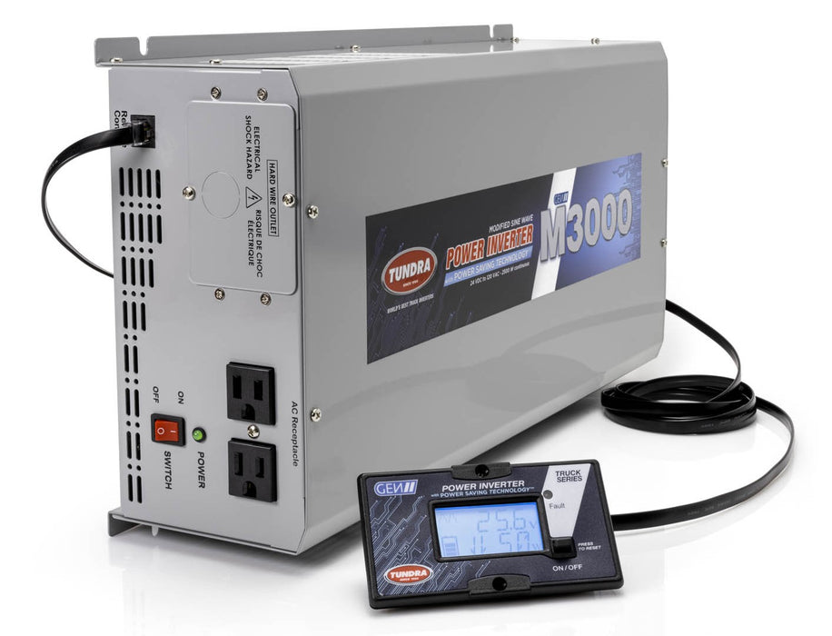 Tundra (251) TUN112008 Model No. M3000 3000w 6000w Peak Modified Sine Wave POWER INVERTER - 12 VDC to 120 VAC