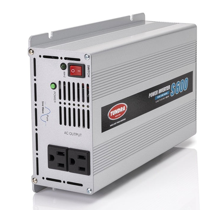 Tundra TUN212002 Model No. S600 600w 1200w Peak Pure Sine Wave POWER INVERTER - 12 VDC to 120 VAC