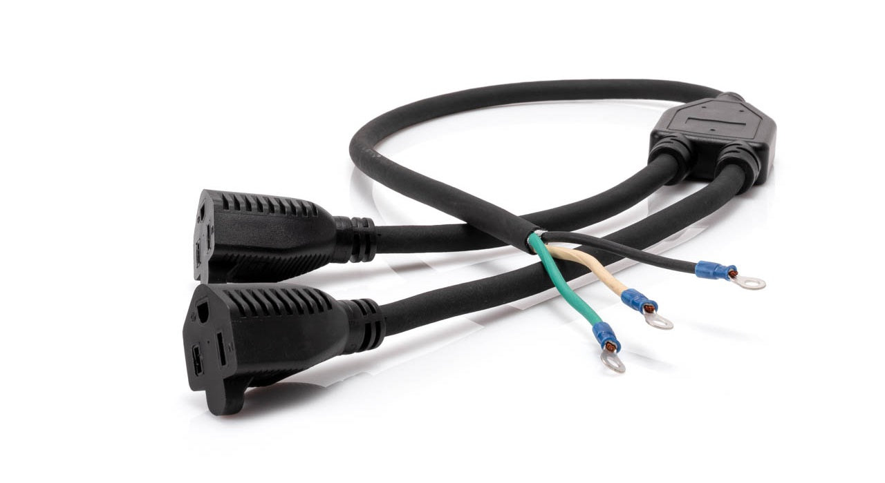 Tundra TUN650005 Model # IPOYH Y cord / Hard wire input – 2 output sockets / 15A – 1800W / 24” IN-CAB POWER Y-CORD - 120VAC