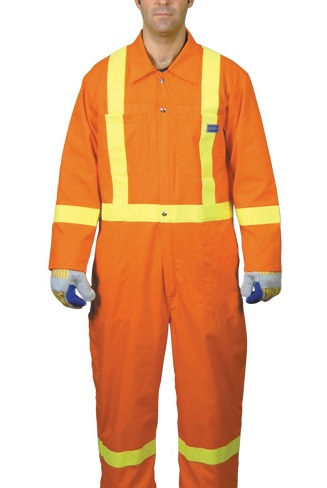 North Safety (399) TVCPC175/O/58 Orange Traffic coverall non-insulated, orange with 2" yellow North-Litereflective material. Class 2 (Class 3 w/bib pant). Chest Size: 58, Length: Regular
