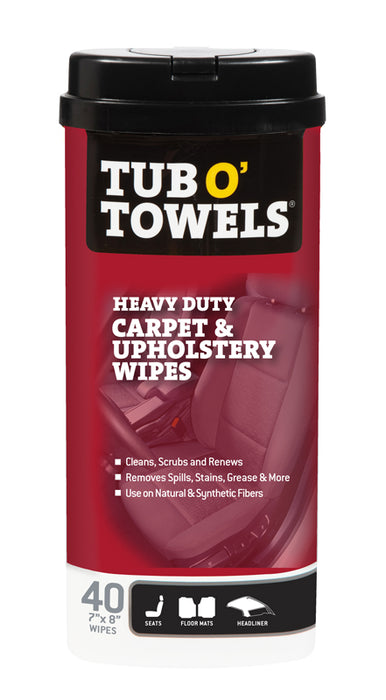 Tub O' Towels (310) TW40-CP-C 40CT TUB O'TOWELS CARPET & UPHOLSTERY CLEANING WIPES