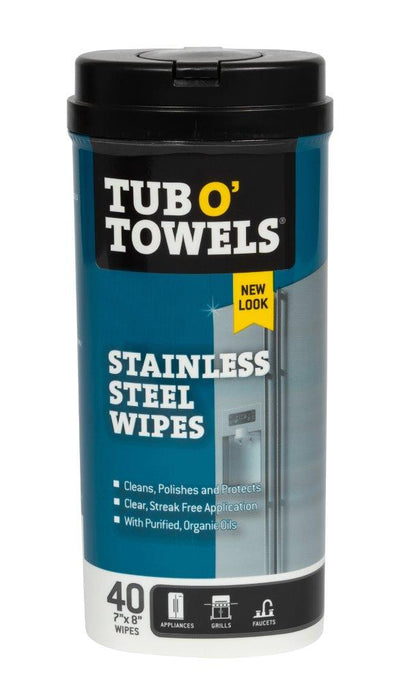 Tub O' Towels (310) TW40-SS-C 40CT TUB O'TOWELS STAINLESS STEEL WIPES