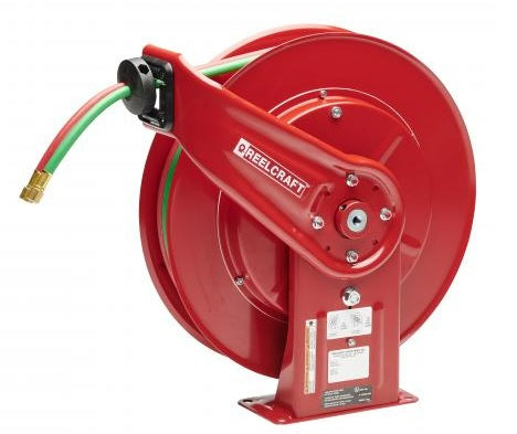 Reelcraft TW7450OLPT 1/4 in. x 50 ft. Twin Line Welding Hose Reel T-Grade