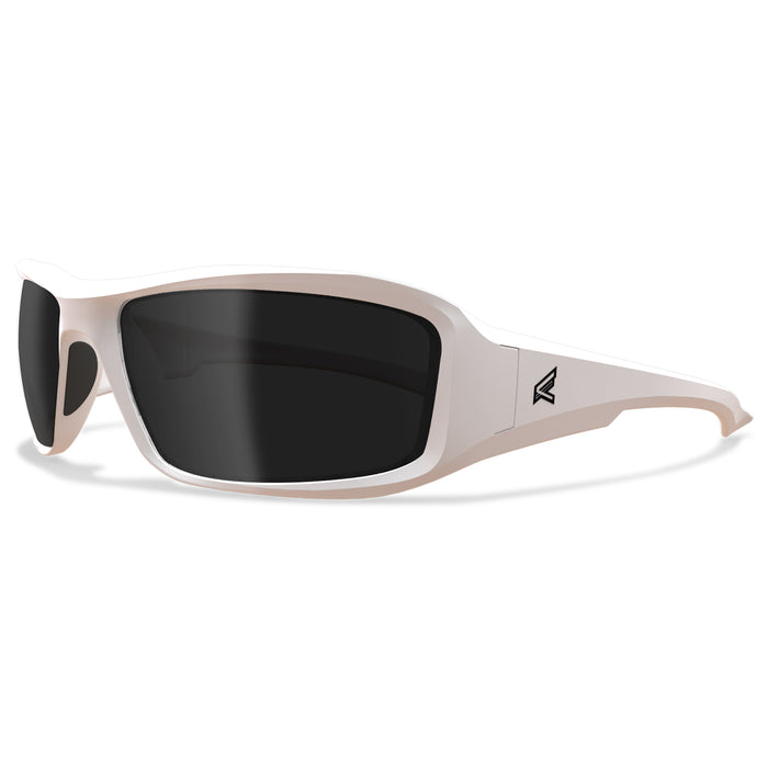 Edge Eyewear (137) TXB246 Edge TXB246 Brazeau Designer Safety Glasses - White Frame - Smoke Polarized Lens