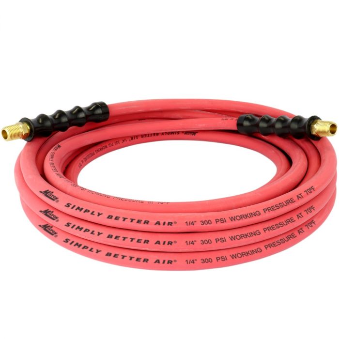 Milton ULR142514 Milton® 1/4" Ultra Lightweight Rubber Hose, 25' Air Hose w/ 1/4" NPT Male Inlet Thread Ends