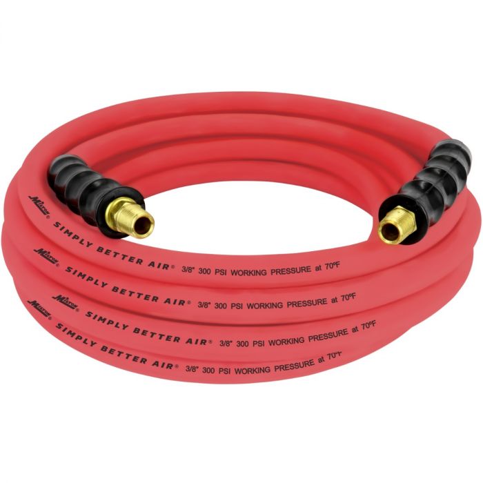 Milton ULR382514 Milton® 3/8" Ultra Lightweight Rubber Hose, 25' Air Hose w/ 1/4" NPT Male Inlet Thread Ends