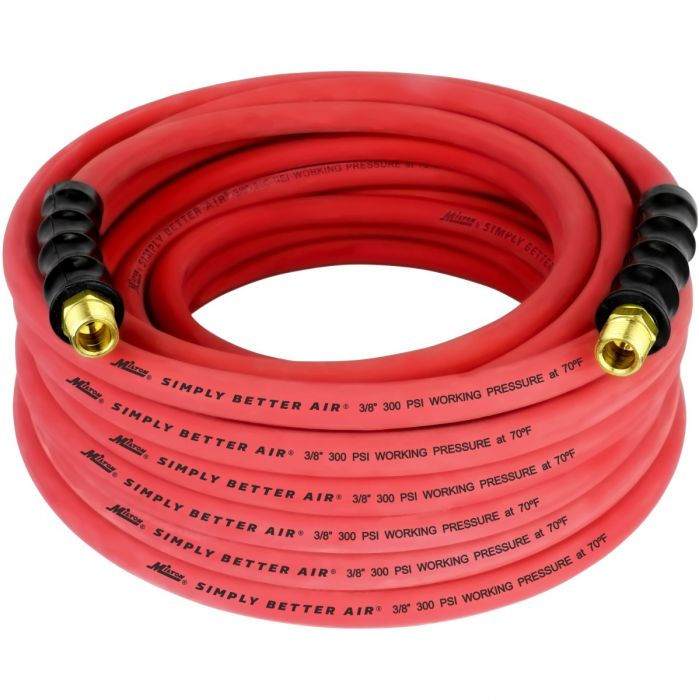 Milton ULR385038 Milton® 3/8" Ultra Lightweight Rubber Hose, 50' Air Hose w/ 3/8" NPT Male Inlet Thread Ends