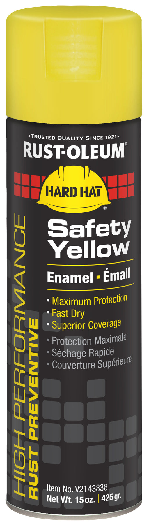 Rust-Oleum V2143838 Rust-Oleum HIGH PERFORMANCE V2100 System Enamel Spray Paint 15 oz- GLOSS SAFETY YELLOW