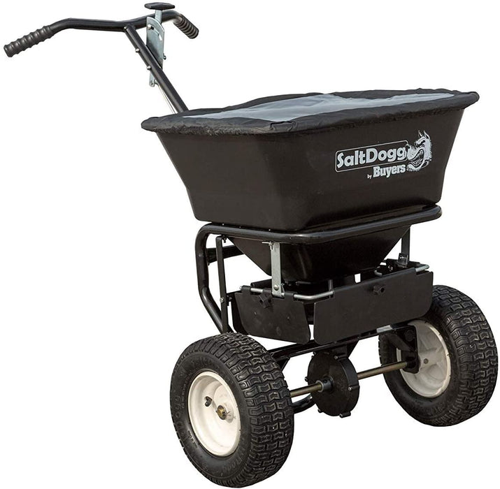 Buyers Products (577) WB155BG SALTDOGG® BULK SALT WALK BEHIND BROADCAST SPREADER WITH BLACK POWDER-COATED FRAME - 100 LBS Capacity
