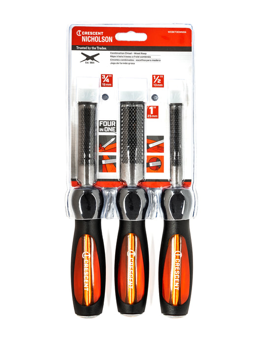Apex Tool WCSET3CMNNN CHISEL RASP SET, 3PC, COMOLD HANDLE