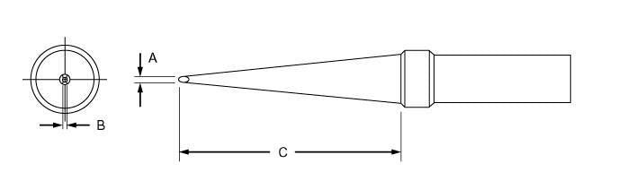 Apex Tool PTL7 Weller Electric TIP, LONG SCREWDRIVER, 5/64", 700F