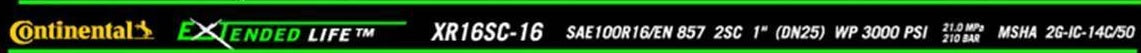 Continental Hydraulic (510) XR16SC-16X200CL XR16SC-16X200CL X-LIFE 100R16SC 857 2SC High Pressure Hose.