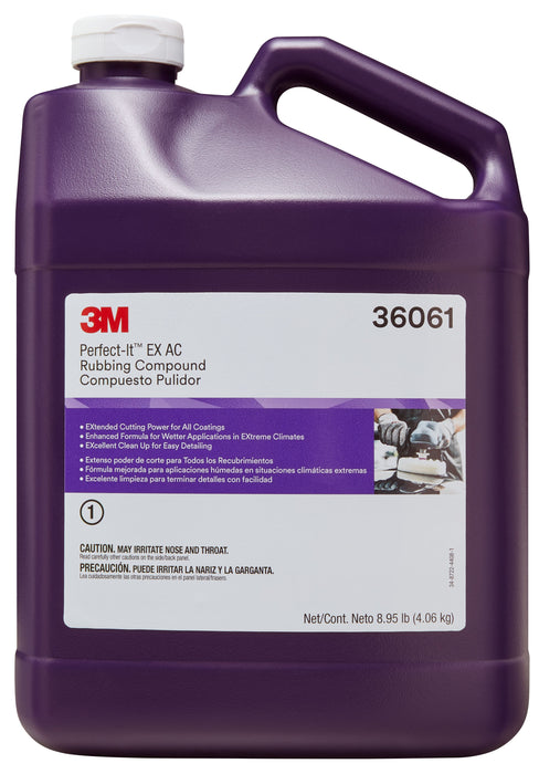 3M 36061 3M™ Perfect-It™ EX AC Rubbing Compound 36061, 1 gal (8.95 lb), Colour: White, 3M Stock No. 7100210709