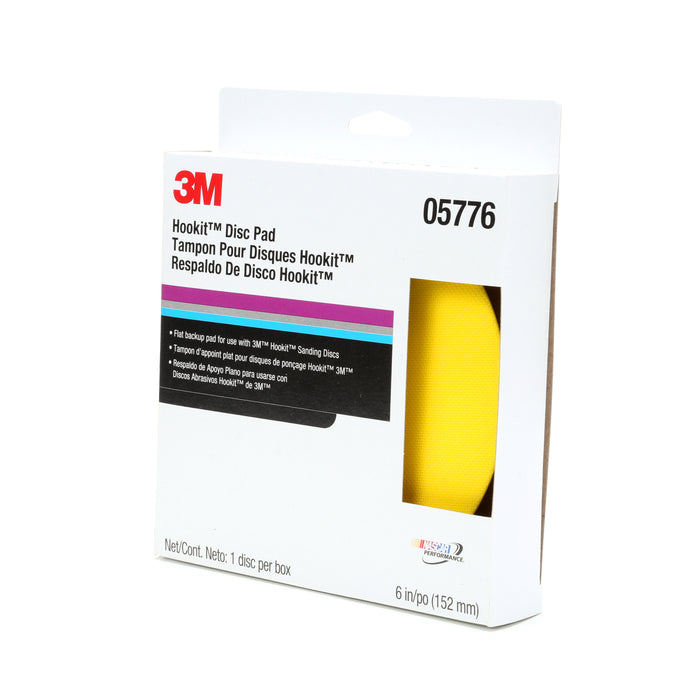 3M 05776 3M™ Hookit™ Disc Pad, 05776, 6 in (15.24 cm), Colour: Yellow, 3M Stock No. 7100041779