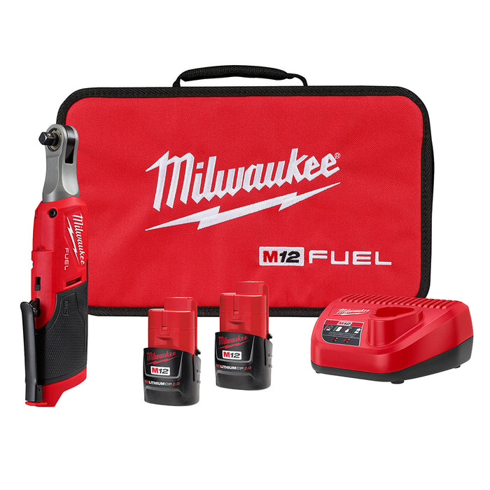 Milwaukee (366) 2567-22 M12 FUEL 12 Volt Lithium-Ion Brushless Cordless 3/8 in. High Speed Ratchet Kit