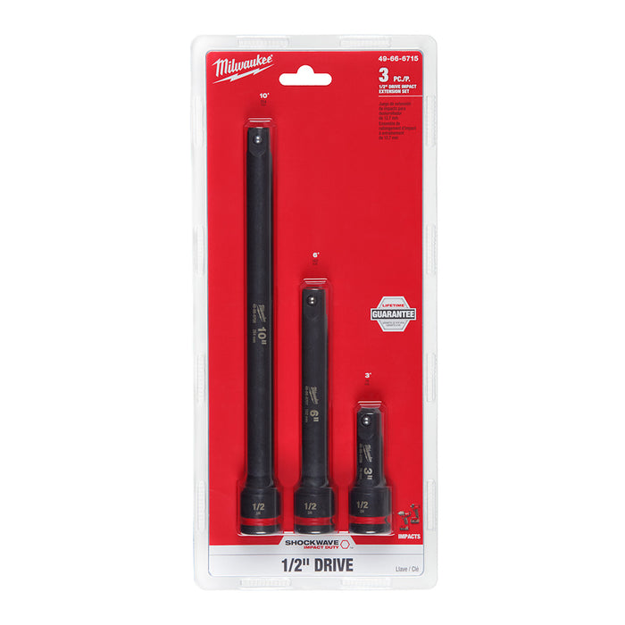 Milwaukee (366) 49-66-6715 4PC SHOCKWAVE Impact Duty™ 1/2"Drive Extension Set 