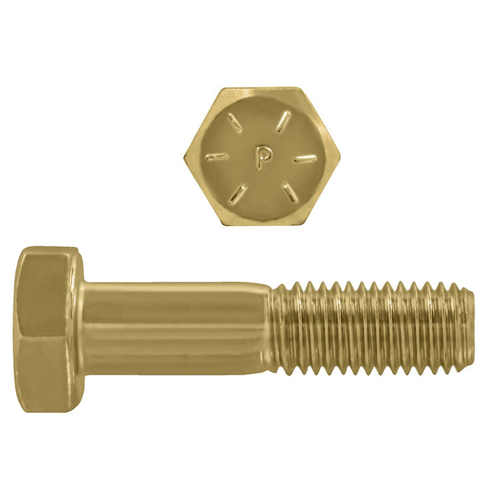 H. Paulin 079-586 Paulin 1/2"-13 x 2" Hex Head Cap Screws Grade 8 UNC Zinc-Yellow PT 50 Pcs