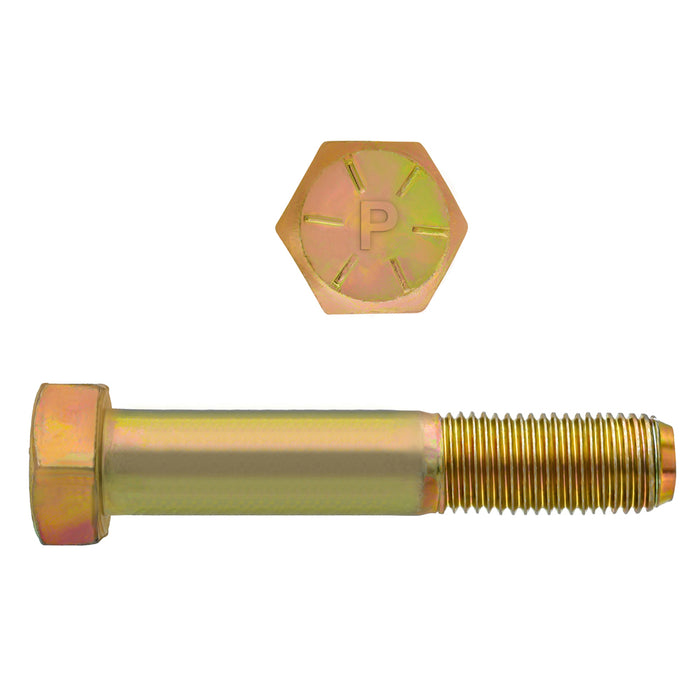 H. Paulin (680) 080-550 Paulin 7/16"-20 x 4-1/2" Hex Head Cap Screws Grade 8 UNF Zinc-Yellow PT 50 Pcs