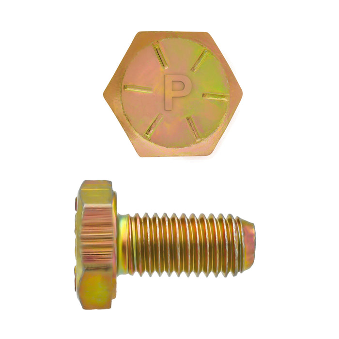 H. Paulin 080-305 Paulin 1/4"-28 x 1/2" Hex Head Cap Screws Grade 8 UNF Zinc-Yellow FT 100 Pcs