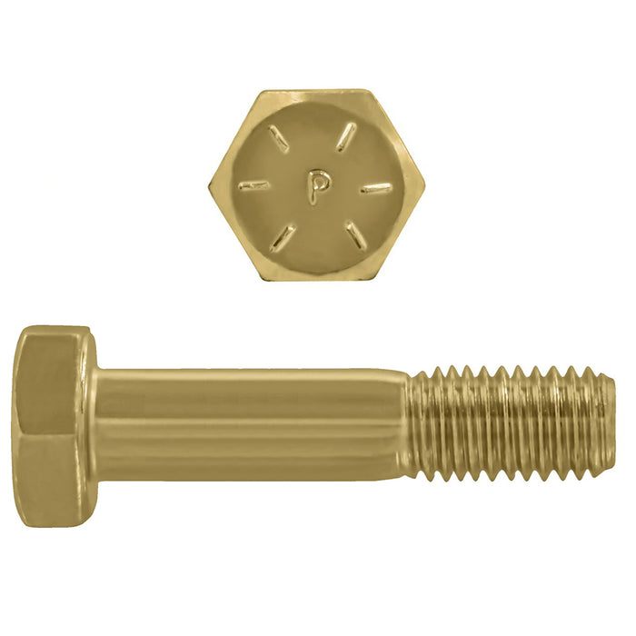 H. Paulin B079-457 Paulin 5/16"-18 x 3-1/2" Hex Head Cap Screws Grade 8 UNC Zinc-Yellow PT 450 Pcs